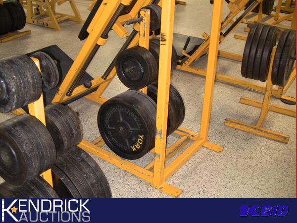 lot 113 image: Weight Tree of 782.5 LBS of Milled York Plate Weights