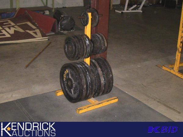 lot 124 image: Weight Tree of 772.5 LBS of Milled York Plate Weights
