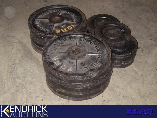 lot 126 image: 810 LBS of Milled York Plate Weights