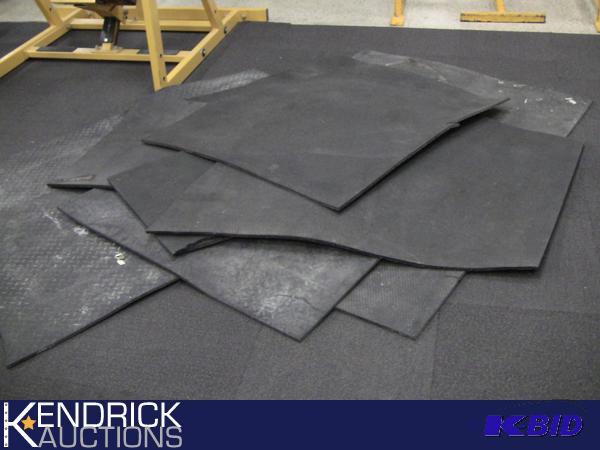 lot 204 image: Pile of Misc. Sized 12 Commercial Rubber Gym Mats