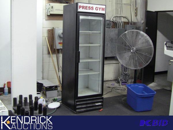 lot 213 image: Glass Door Refrigerator With Press Gym Header Insert