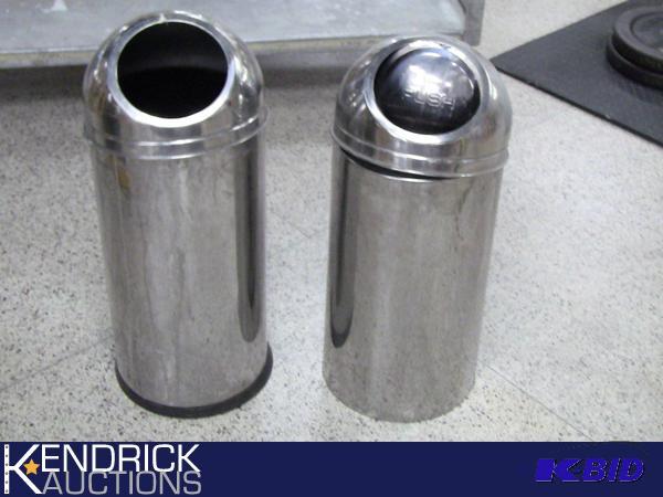 lot 255 image: 2 Stainless Steel Garbage Cans