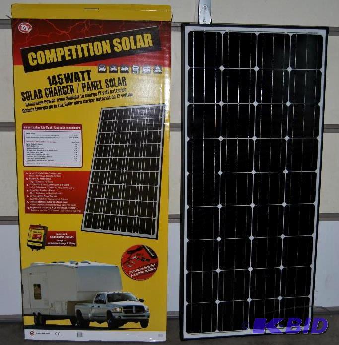 lot 2 image: 145W Crystalline Solar Panel, 8.28 amps per h...