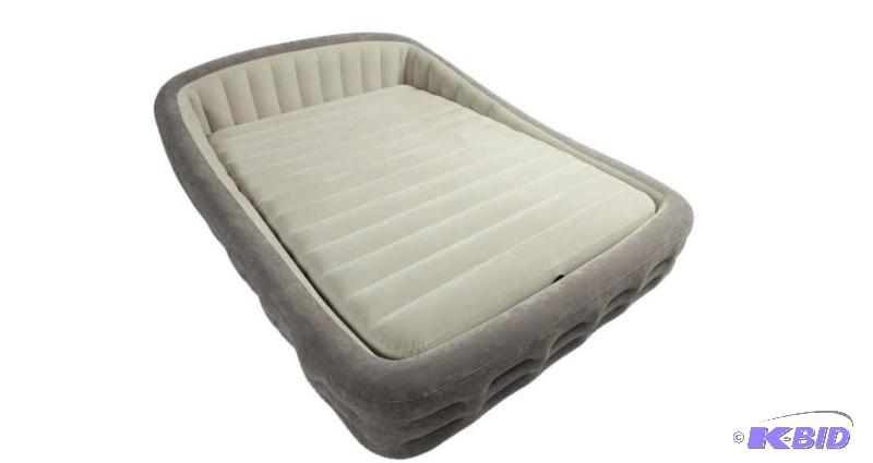 lot 23 image: Intex Queen Comfort Frame Bed, built in headb...