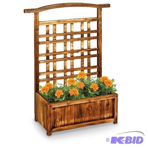 lot 27 image: Wooden Planter Box  Trellis, all fir wood an...
