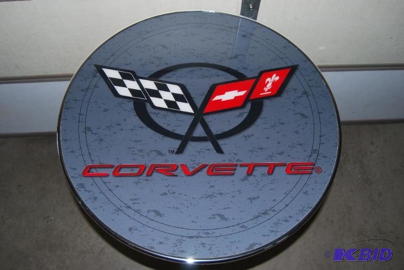 lot 37 image: Trademark Corvette C5 Pub Table, 28 round, ...