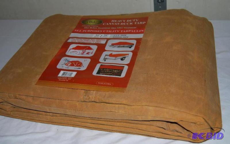 lot 38 image: 18oz Heavy-duty Canvas Tarp, industrial grade...