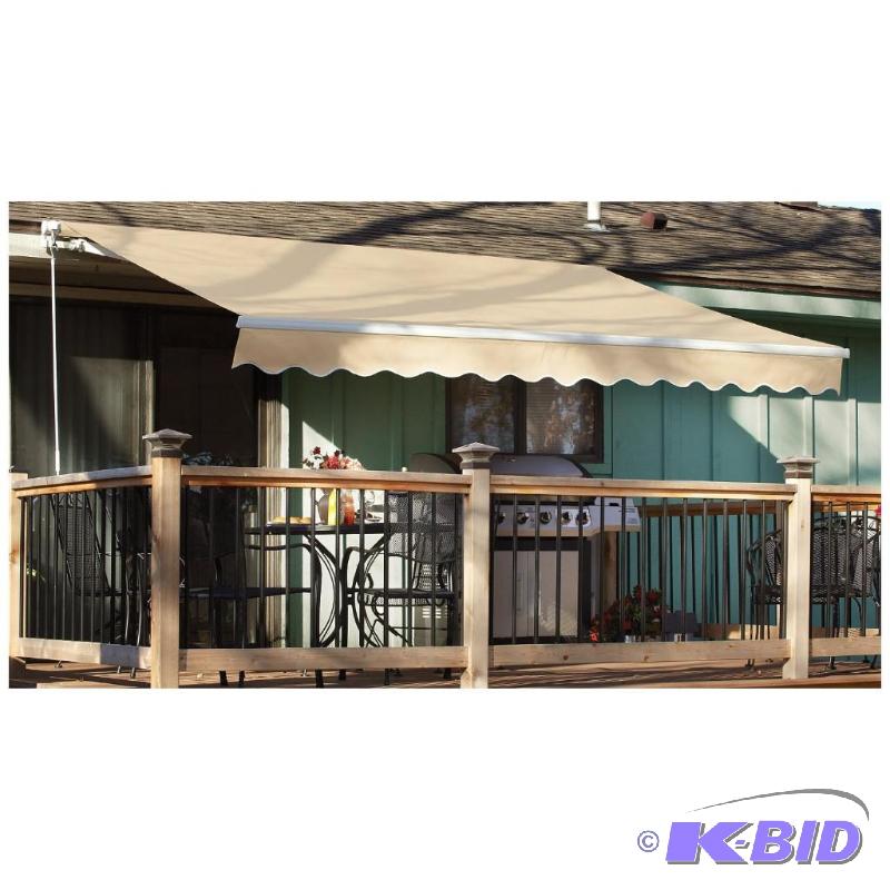 lot 51 image: 12x10 foot Retractable Awning, khaki, manual ...