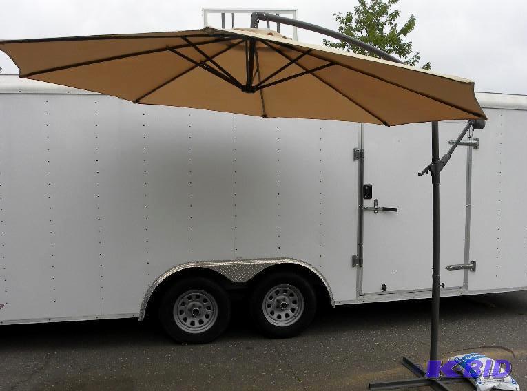 lot 53 image: 10 foot Cantilever Umbrella, khaki, self stan...