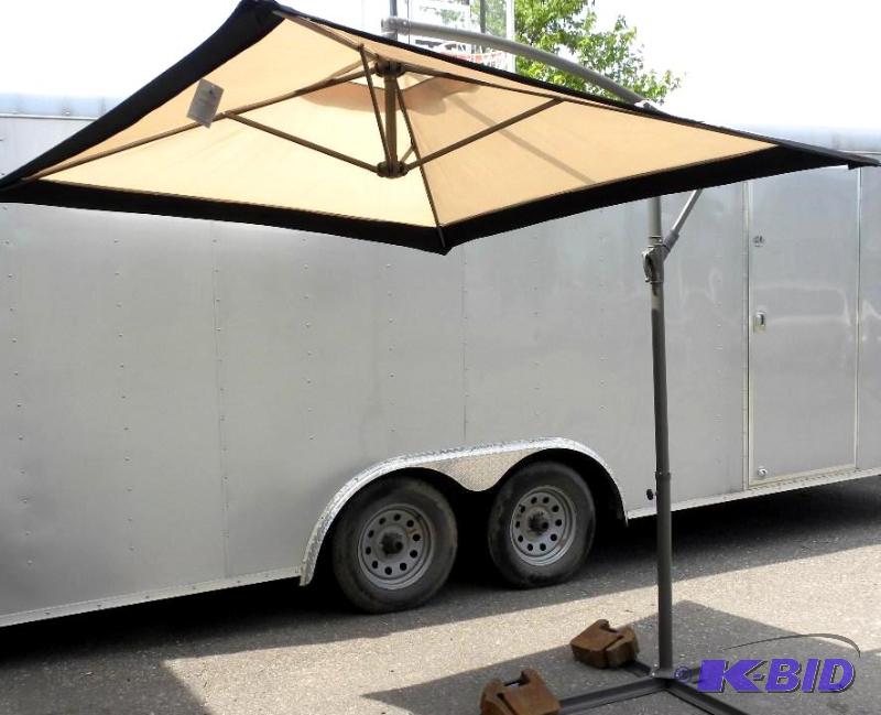 lot 56 image: 7-6 Square Cantilever Umbrella, khaki, sel...