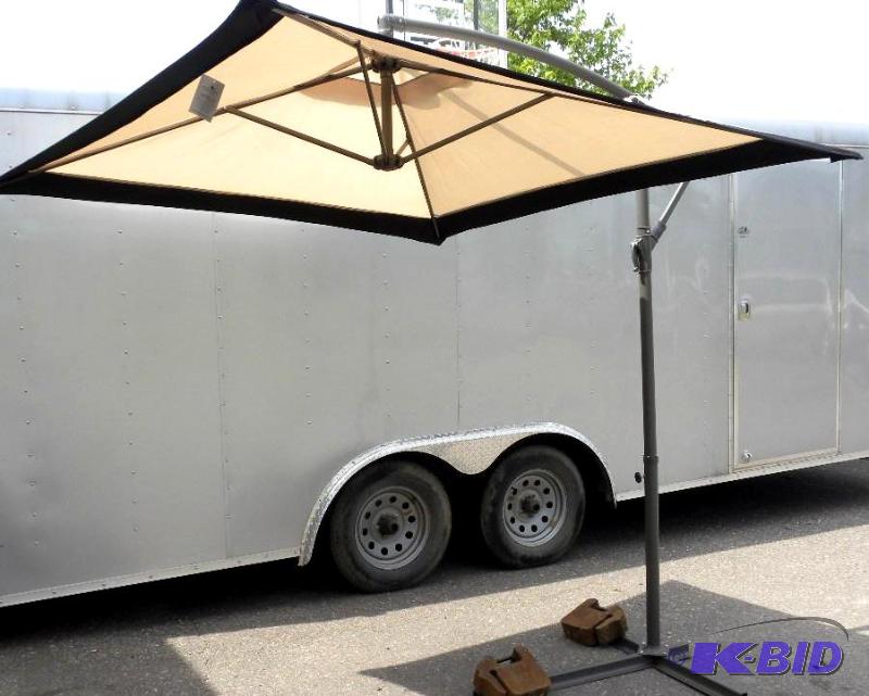lot 57 image: 7-6 Square Cantilever Umbrella, khaki, sel...