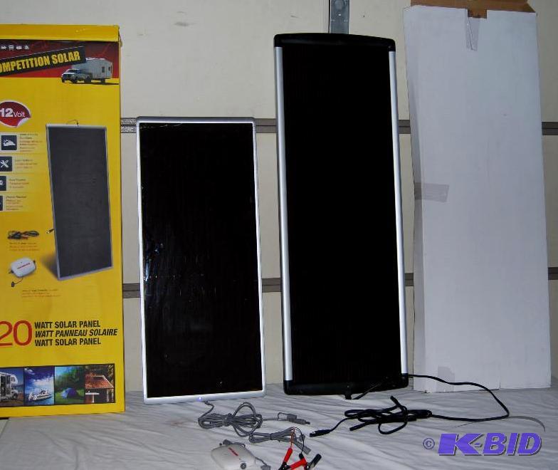 lot 8 image: Pair of 20 watt Solar Panels, one functions, ...