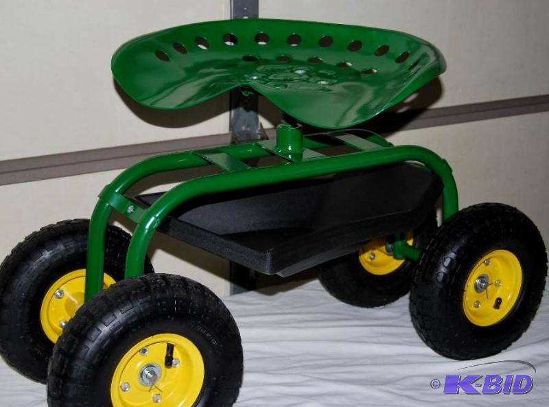 lot 9 image: Garden Seat Caddy, contoured swivel tractor s...