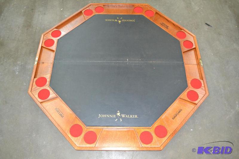 lot 49 image: JOHNNIE WALKER POKER TABLE NICE SHAPE...