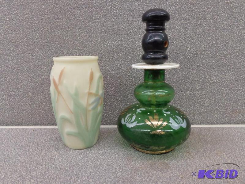 lot 105 image: Antique Vase and Possible Perfume Jar Cat Tai...
