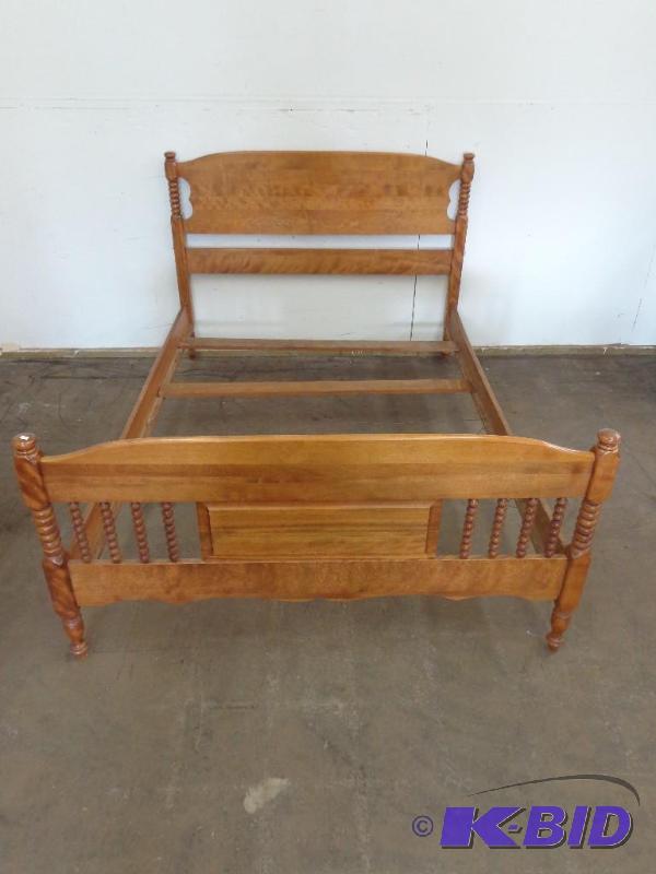 lot 11 image: Birch Bed Frame with Foot and Head Board Soli...