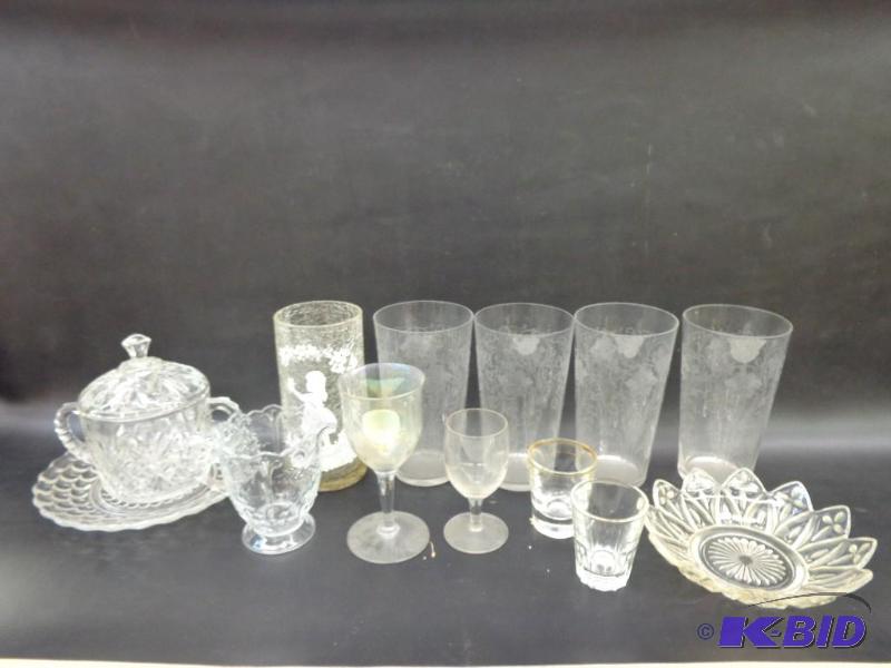 lot 132 image: Assorted Glassware, Saucers, Cups, Shot Glass...