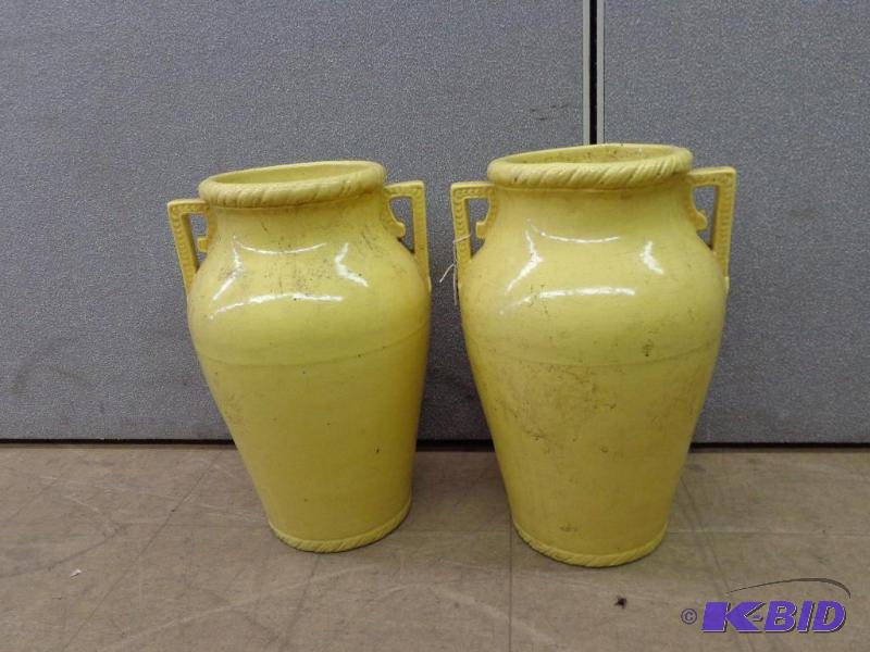 lot 137 image: 2 Large Dual Handle Ceramic Jars  USA 155 on ...