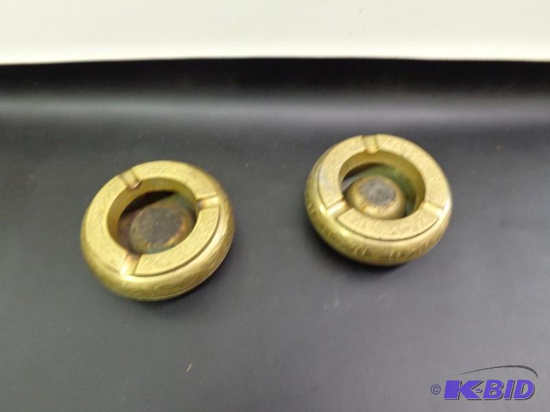 lot 165 image: Brass Ash Trays Ash Trays look like they coul...