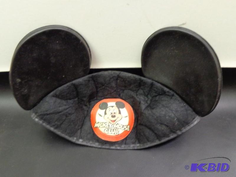 lot 194 image: Mickey Mouse Club Hat Material Shows Wear Ear...