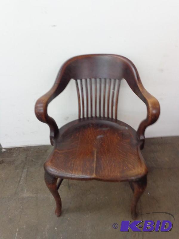 lot 23 image: Old Style Wooden Chair Strong Construction Cu...