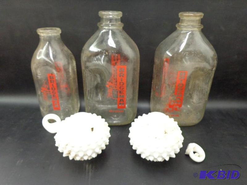 lot 56 image: Milk Bottles & Candle Holders Bridgeman&n...