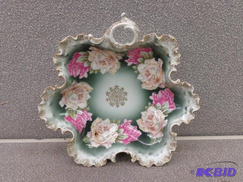 lot 79 image: RC Monbijou 52 Bowl Handpainted Flowers and F...