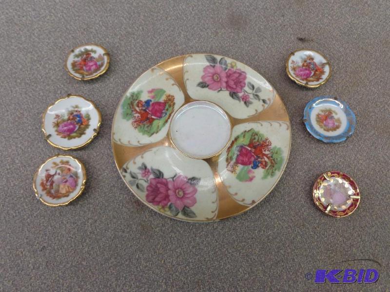 lot 83 image: Assorted Saucers (1) Hand Painted 6" Sau...