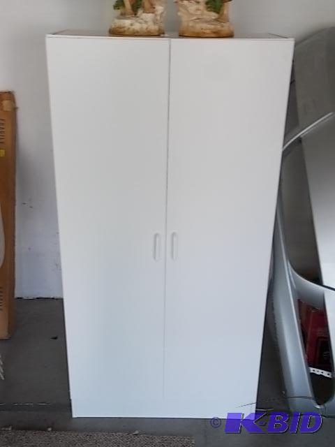 2-Door White Storage Cabinet (30x16x60) -No B...