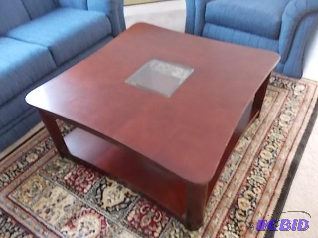 Large 2-Tier Center Table With Glass Insert (...