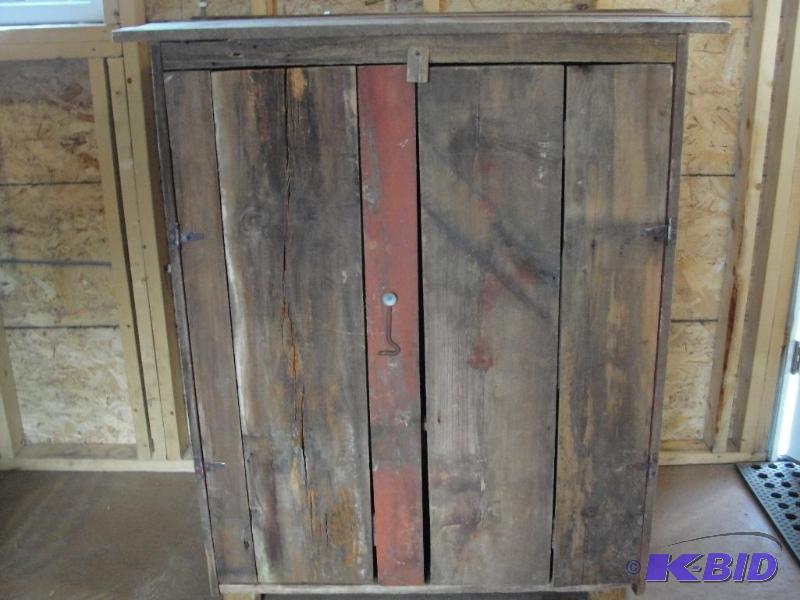lot 10 image: BARN WOOD ENTERTAINMENT CENTER 48&quotH &nbs...