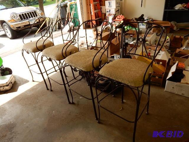 4 Heavy Iron Bar Stools