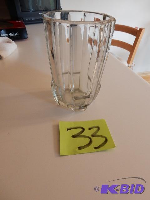Old clear glass vase