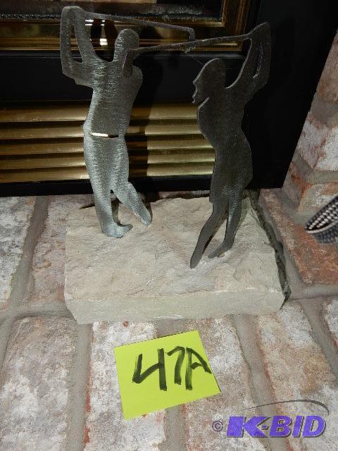 Brushed Steel Statues