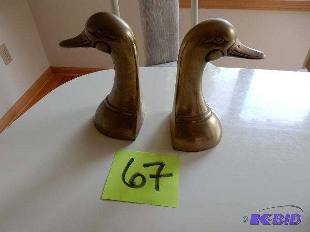 Brass Goose Bookends