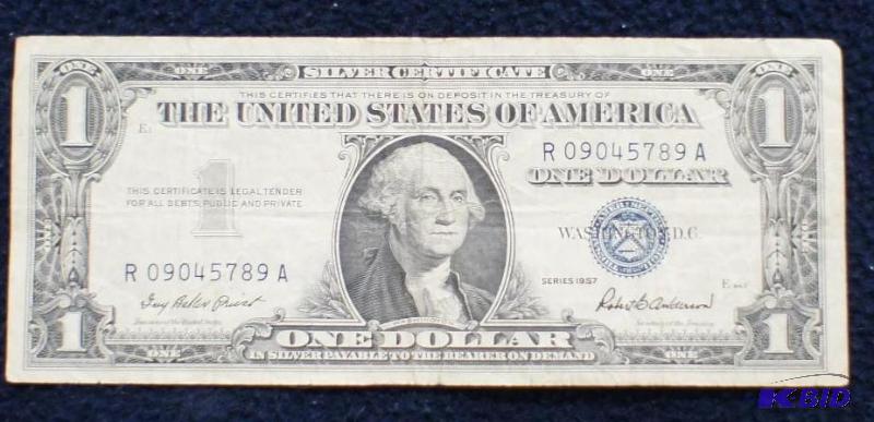 lot 10 image: Series &quot1957" Silver Certificate $1...