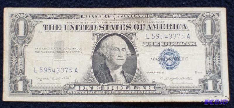 lot 12 image: Series &quot1957 A" Silver Certificate ...