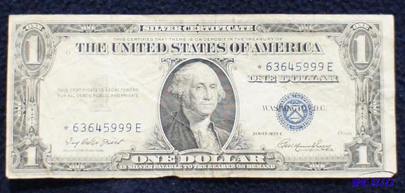 lot 15 image: Series &quot1935 E" Silver Certificate ...