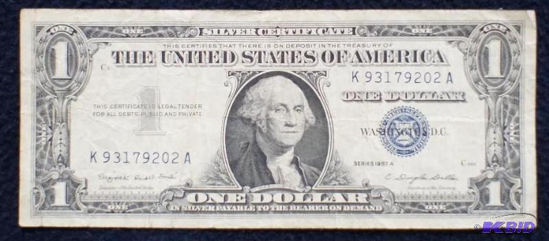 lot 16 image: Series &quot1957 A" Silver Certificate ...