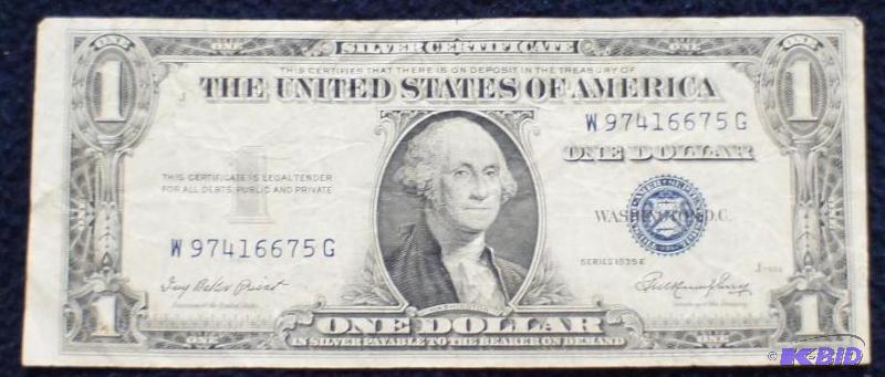 lot 17 image: Series &quot1935 E" Silver Certificate ...