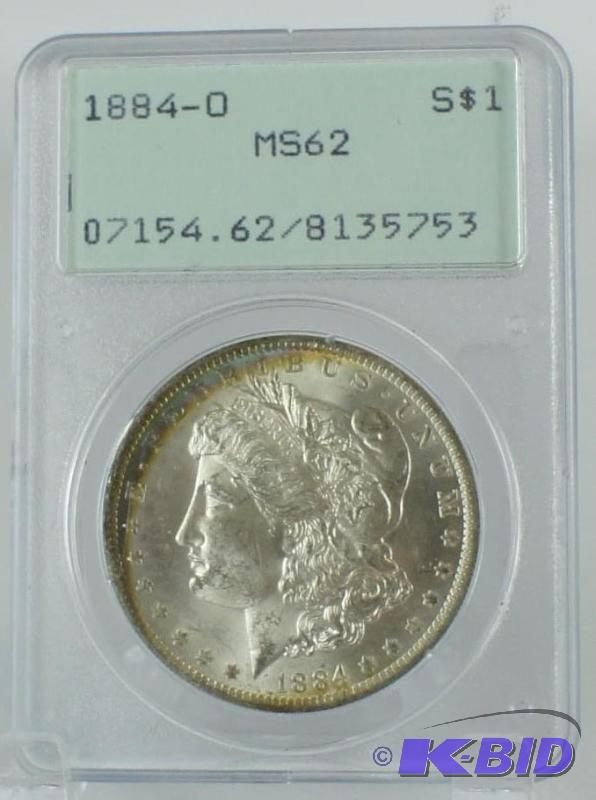 lot 25 image: &quot1884" &quotO" Morgan Silver ...