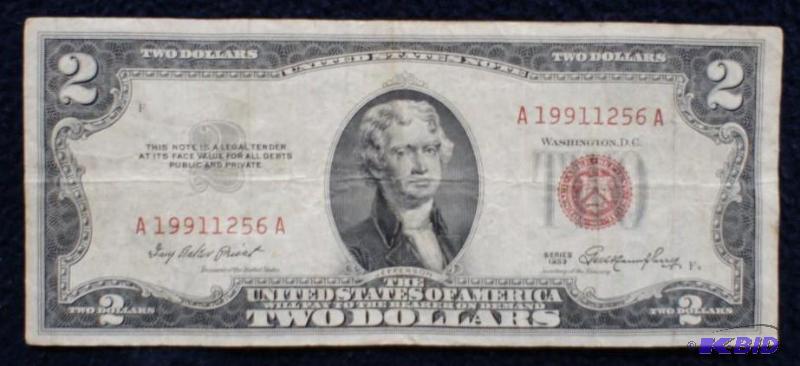 lot 6 image: Series &quot1953" Red Seal 2 dollar not...