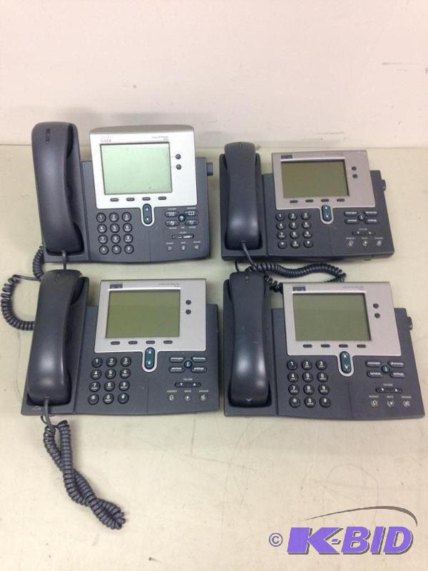 lot 17 image: Lot of (4) Cisco VoIP IP Business Telephones ...