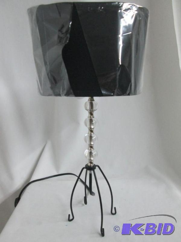 lot 39 image: Black Stacked Ball Bead Lamp