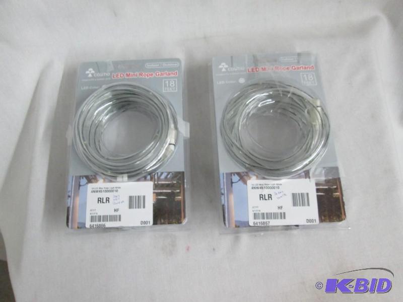 lot 50 image: 2 - 18ft. LED Mini Rope Light - White
