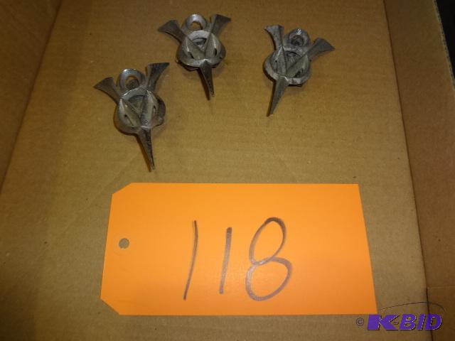 lot 118 image: (3) 33 Ford V8 Grill Emblems...
