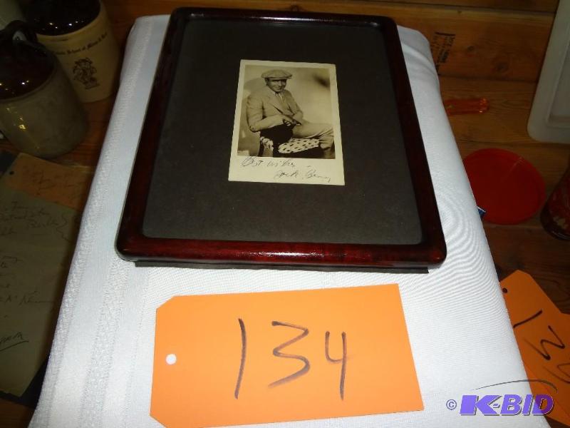 lot 134 image: Autographed Picture of a young Jack Benny, re...