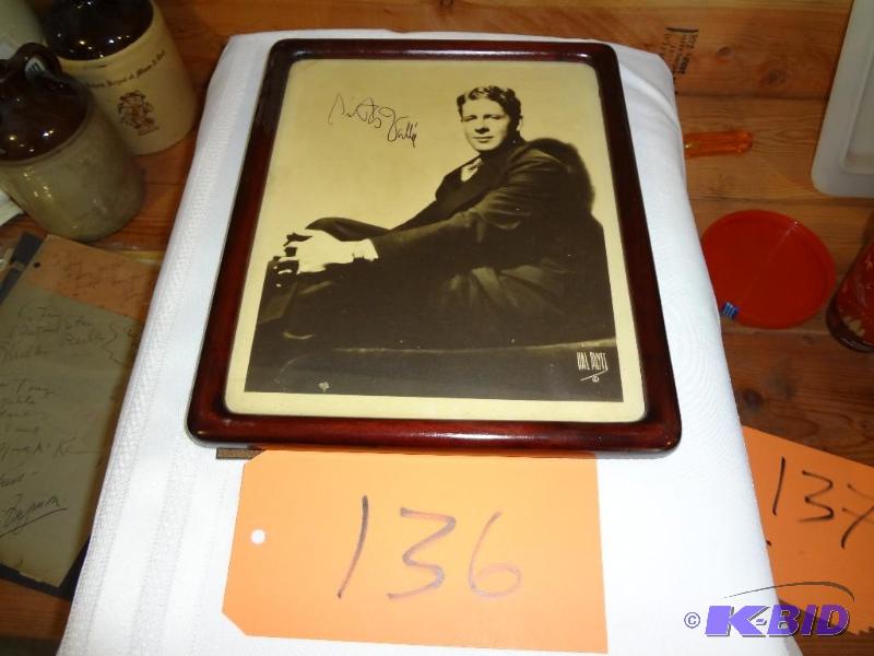 lot 136 image: Autographed Picture of Rudy Vallee, real thin...