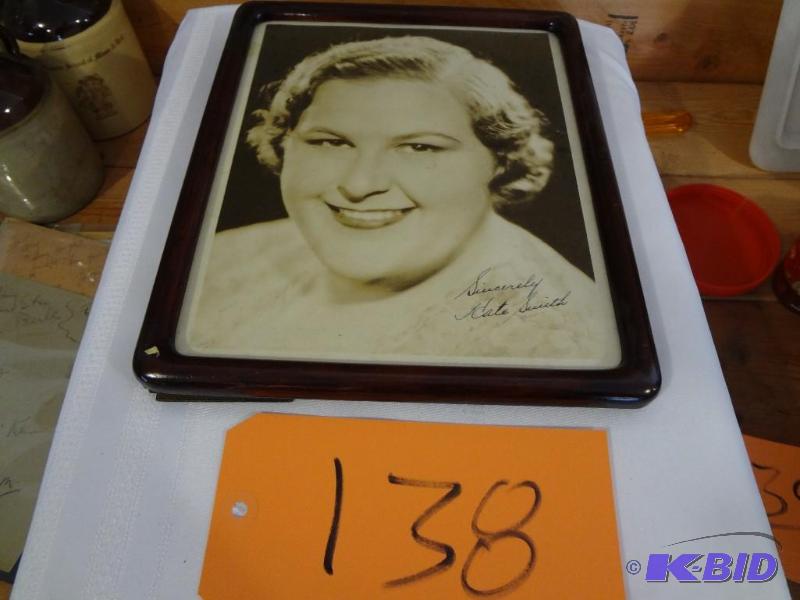 lot 138 image: Autographed Picture of Kate Smith, real thing...