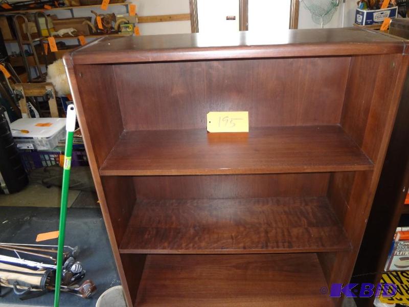 lot 195 image: Dark Bookcase, heavy...